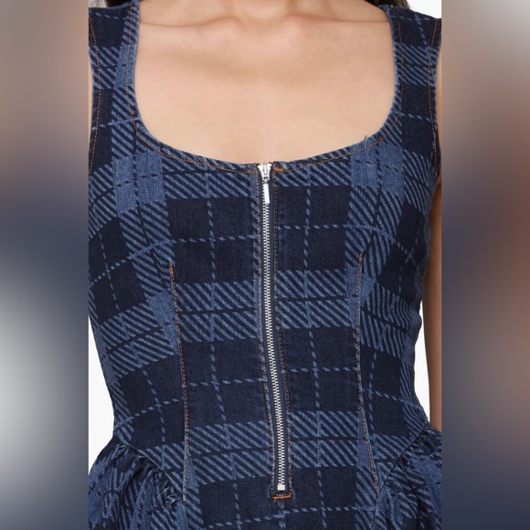 Avec Les Filles plaid half zip drop waist mini dress - Picture 5 of 12